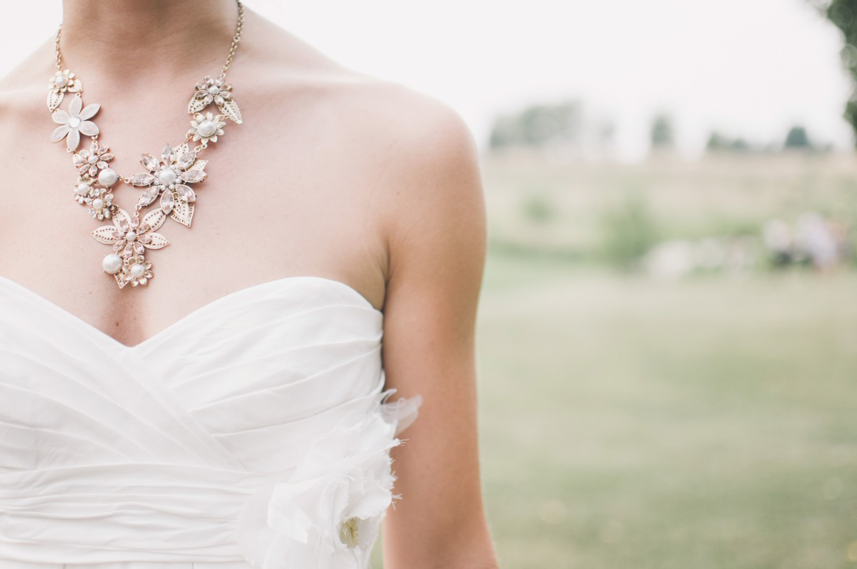 bridal necklace for strapless dress